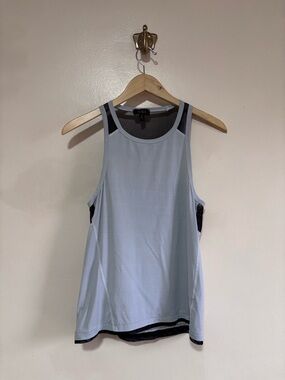 Alala Light Blue Tank Top with Black Mesh Trim size S